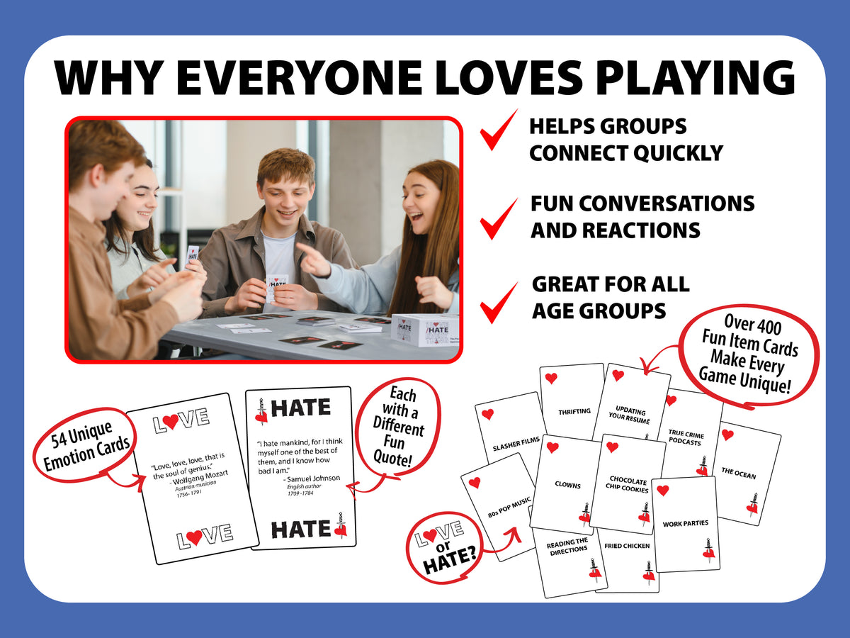I Love/Hate Everything - Party Card Game